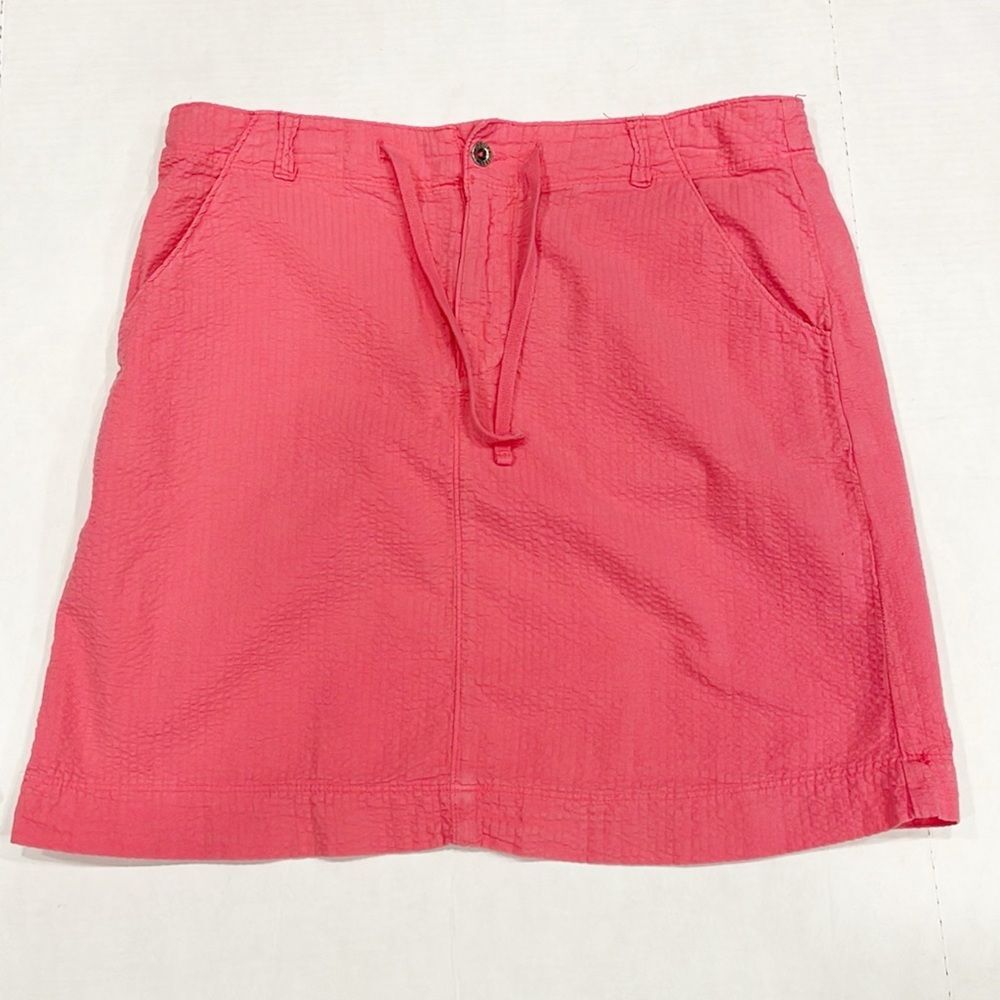 Fresh Produce Womans Sz M Gauze‎ Texture Straight Skirt Cotton Zip Front Pink